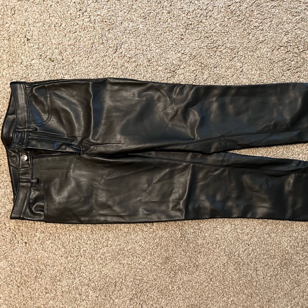 Free People Black Leather Pants